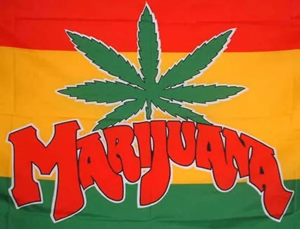 Marijuana flagga, 90 x 150cm
