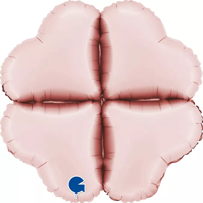 ballongbas med hjärta 40 cm, satin pastellrosa