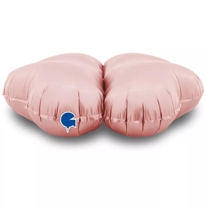 ballongbas med hjärta 40 cm, satin pastellrosa