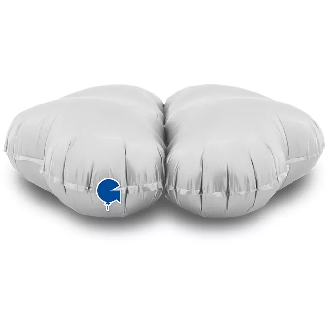 ballongbas med hjärta 40 cm, satinvit