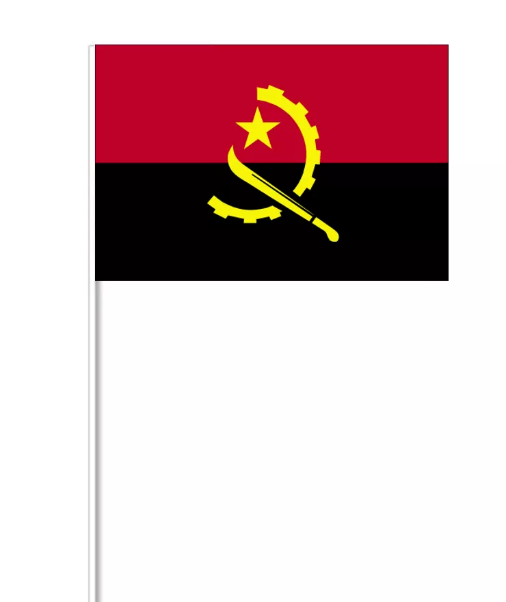 Angolansk pappersflagga på pinne, 27 x 20 cm