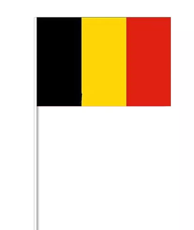 Belgisk pappersflagga på pinne, 27 x 20 cm