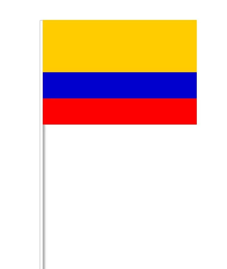 Colombianskt pappersflagga på pinne, 27 x 20 cm