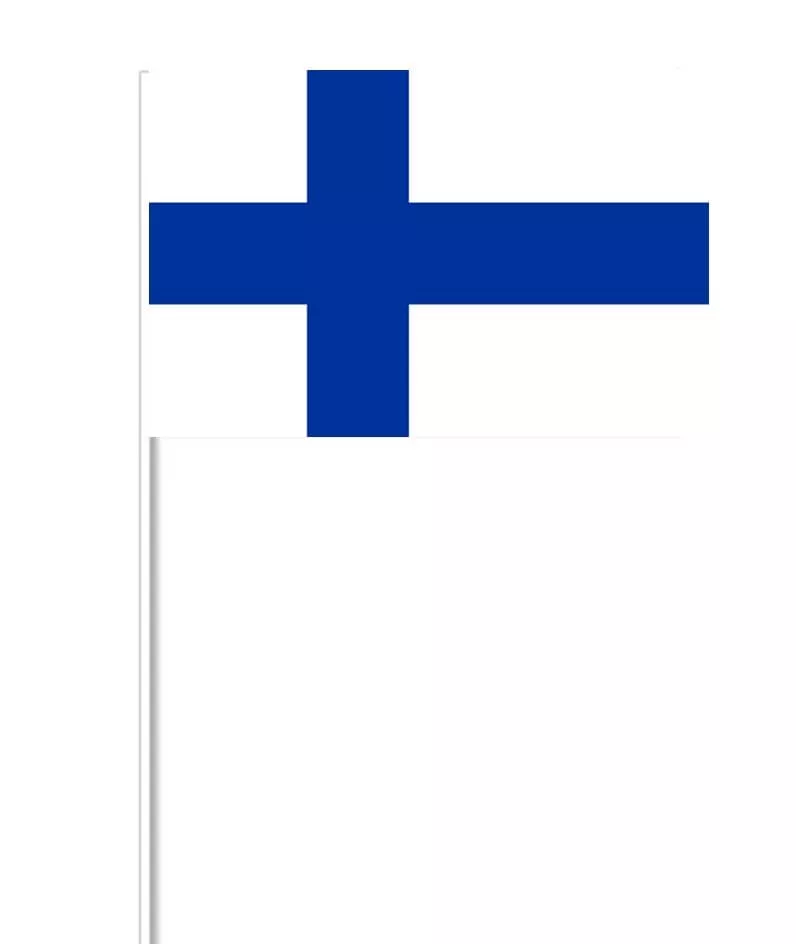 Finlands Pappersflagga på pinne, 27 x 20 cm